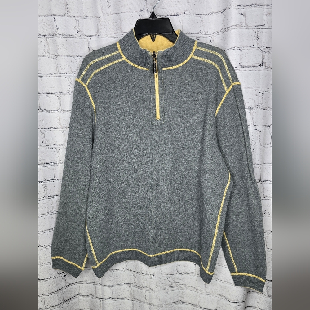 Tommy Bahama Mens Reversible Quarter-Zip Sweater Size XL‎